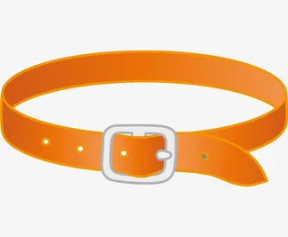 橘色皮带手绘图案免抠