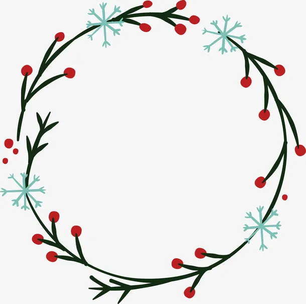 雪花树枝边框免抠