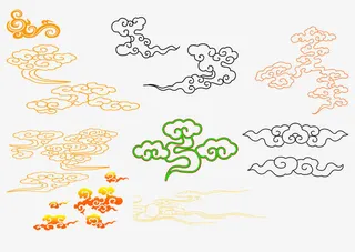 卡通底纹图片祥云卡通  卡通手免抠