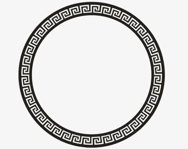 传统镂空回形纹图案免抠