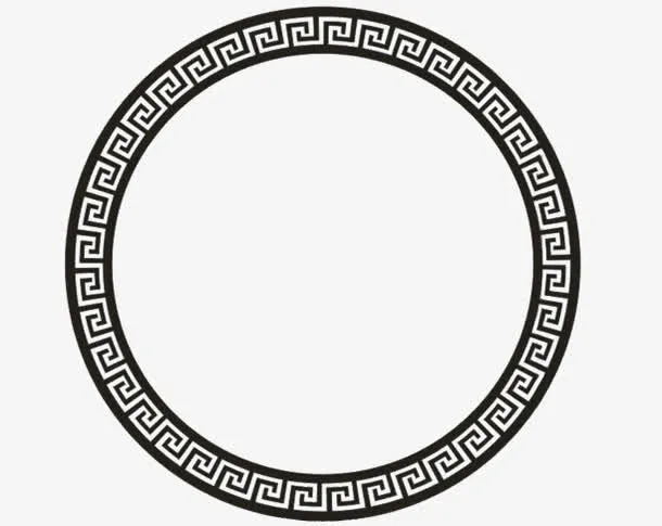 传统镂空回形纹图案免抠