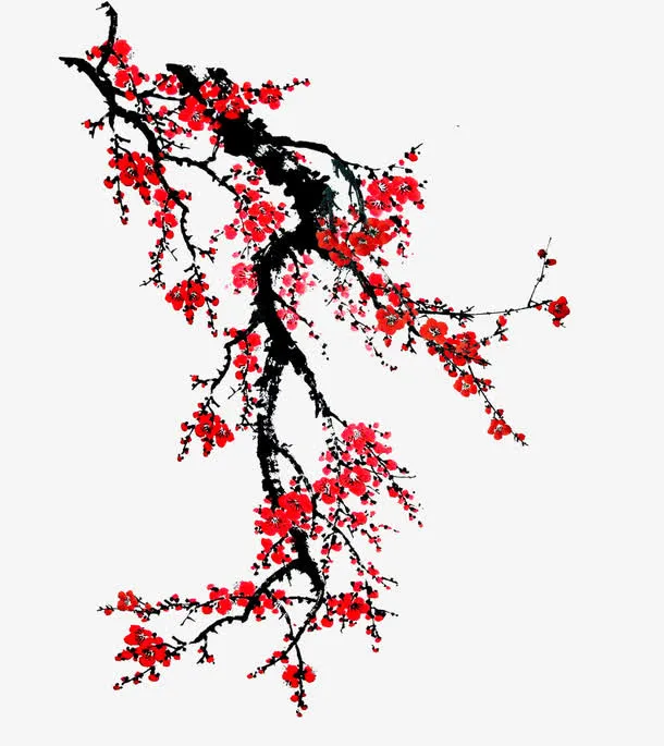 手绘梅花免抠