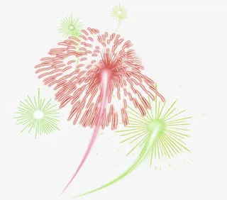 红色上升的烟花开业免抠