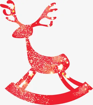圣诞节小鹿红色免抠