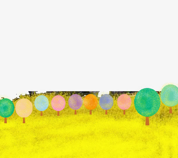 黄色背景春季海报插画