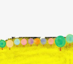 黄色背景春季海报插画