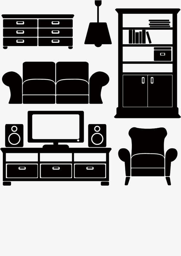 黑色家具图标免抠