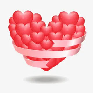 红色叠加桃心免抠