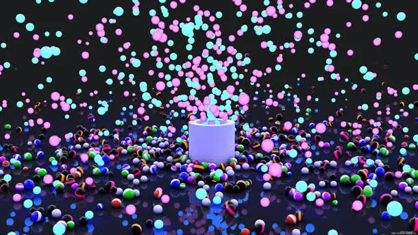 飞舞彩色圆球图片免抠