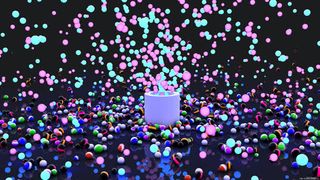 飞舞彩色圆球图片免抠