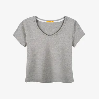 夏季新款修身高腰v领免抠