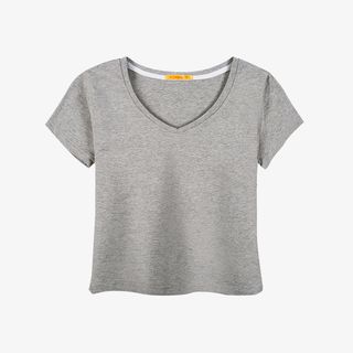 夏季新款修身高腰v领免抠