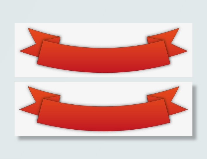 红色丝带横幅免抠