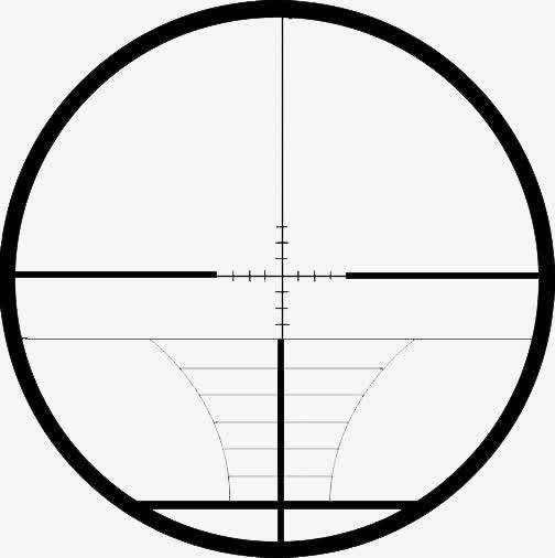 黑色免扣线条瞄准镜免抠