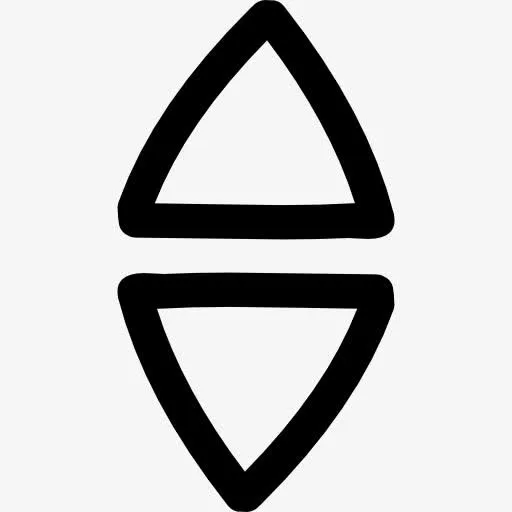上下箭头手绘三角形情侣轮廓图标免抠
