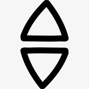 上下箭头手绘三角形情侣轮廓图标免抠