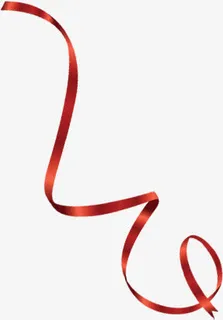 红色彩带圣诞节促销海报免抠漂浮彩带元素