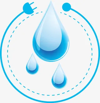 蓝色水滴节水图案免抠