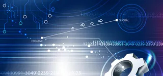 蓝色商务科技数字线路背景高清