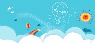 卡通热气球背景素材高清