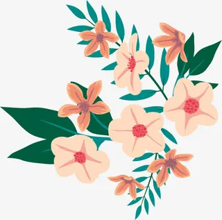 高清夏日海报促销手绘花朵免抠