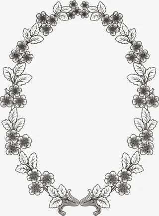 欧式复古花纹边框装饰元素免抠