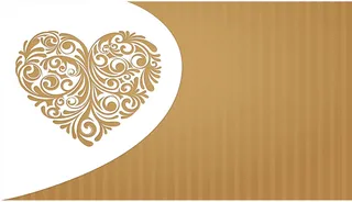 巧克力色爱心邀请函高清