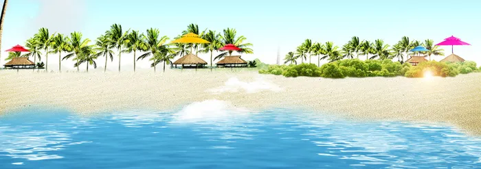 旅游海滩海景背景banner高清