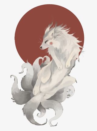 矢量九尾狐免抠