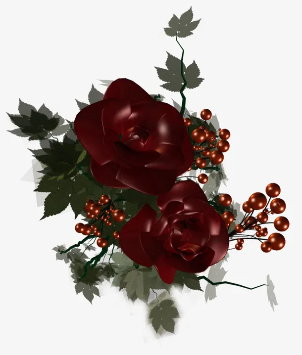 花草标签卡通装饰图片免抠