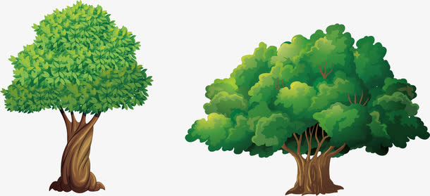 漂亮榕树免抠手绘/卡通卡通元素