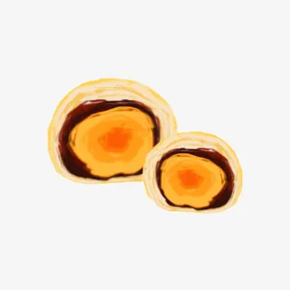 手绘蛋黄酥烘焙素材免抠