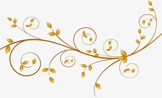 金色叶子藤蔓免抠