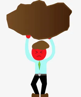 举起石块的男子免抠