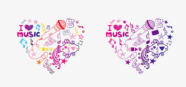 心形拼贴元素原创免抠