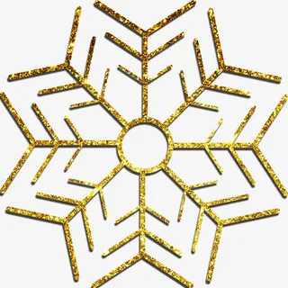 雪花金色闪粉效果免抠