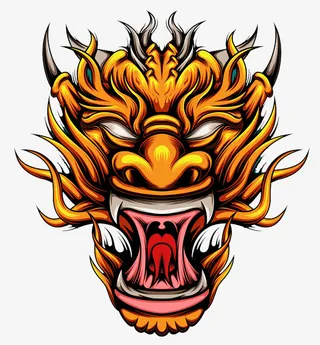 张大嘴的龙头免抠