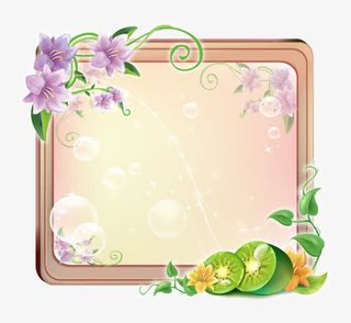 卡通立体木纹花纹边框免抠