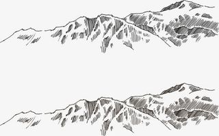 矢量山脉风景免抠手绘/卡通手绘元素