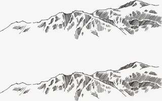 矢量山脉风景免抠手绘/卡通手绘元素