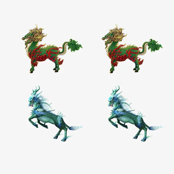 2个不同麒麟的元素免抠