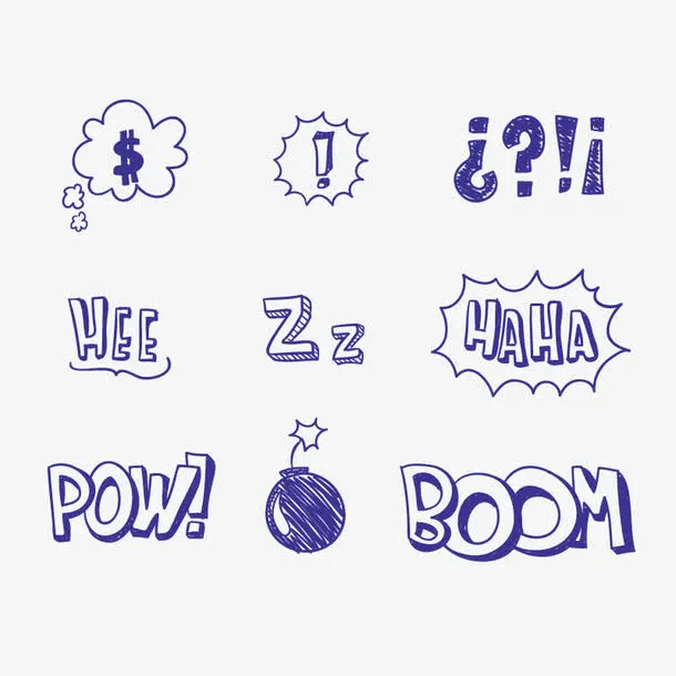 矢量手绘字体免抠