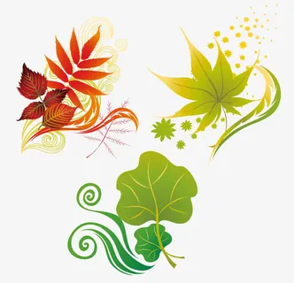 秋天卡通树叶免抠 秋天卡通树叶免抠