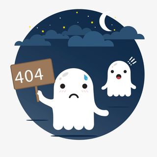 创意404页面幽灵矢量图免抠