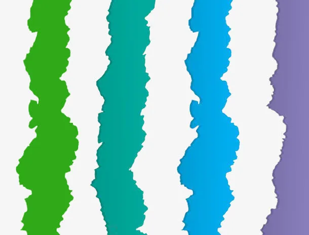 彩色纸张撕裂效果免抠