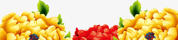 手绘节日讲台花朵免抠