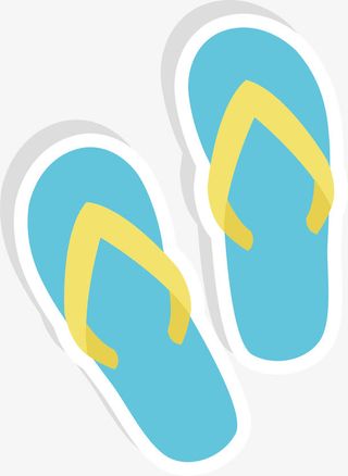 矢量手绘沙滩拖鞋免抠
