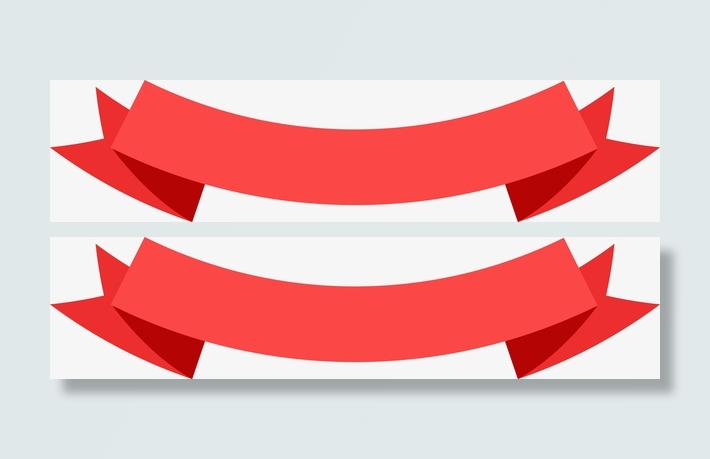 红色折叠丝带矢量图免抠