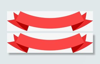 红色折叠丝带矢量图免抠