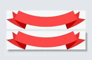 红色折叠丝带矢量图免抠